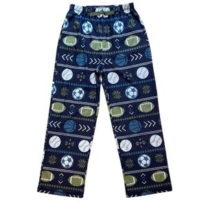 4/$25 Saint Eve Boys Wide Leg Fleece Pajama Pants Size 12 Sports Print